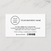 Pink Thank You Logo Business Discount Card Visitekaartje (Achterkant)