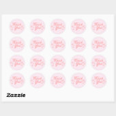 Pink Thank you  Ronde Sticker (Vel)