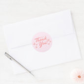 Pink Thank you  Ronde Sticker (Envelop)