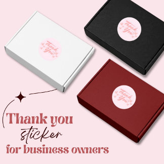 Pink Thank you Ronde Sticker