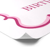 Pink That Girl Heart Cherry Cake Verjaardag Welkom Poster (Hoek)