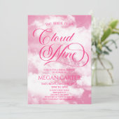 Pink The Bride is op Cloud Nine Vrijgezellenfeest Kaart (Staand voorkant)