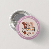Pink The future is female feminist Ronde Button 3,2 Cm (Voorkant /achterkant)
