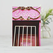 PINK THEATER INVITE ~EZ2 CUSTOMIZE THEATER PLAY KAART (Staand voorkant)