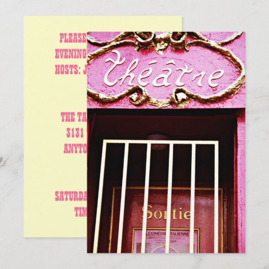 PINK THEATER INVITE ~EZ2 CUSTOMIZE THEATER PLAY KAART (Voorkant / Achterkant)