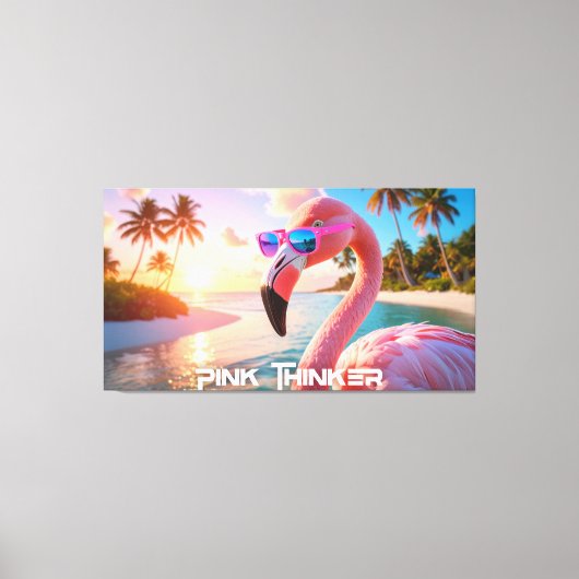 PINK THINKER - Flamingo PINK Canvas Afdruk (Voorkant)