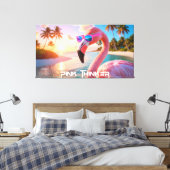 PINK THINKER - Flamingo PINK Canvas Afdruk (Insitu (Slaapkamer))