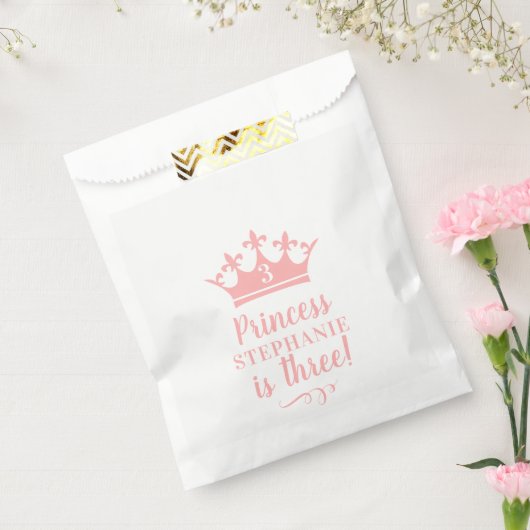 Pink Tiara Crown Personalized Princess Party Bedankzakje (Gezegeld)
