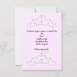 PINK TIARA PRINCESS BIRTHDAY PARTY RSVP
