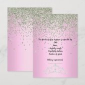 PINK TIARA PRINCESS BIRTHDAY PARTY RSVP CRYSTAL (Voorkant / Achterkant)