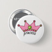 Pink Tiara Princess Ronde Button 5,7 Cm (Voorkant /achterkant)