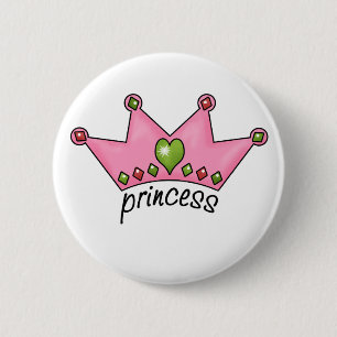 Pink Tiara Princess Ronde Button 5,7 Cm