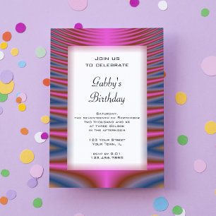 Pink Tie Dye Birthday Party Kaart