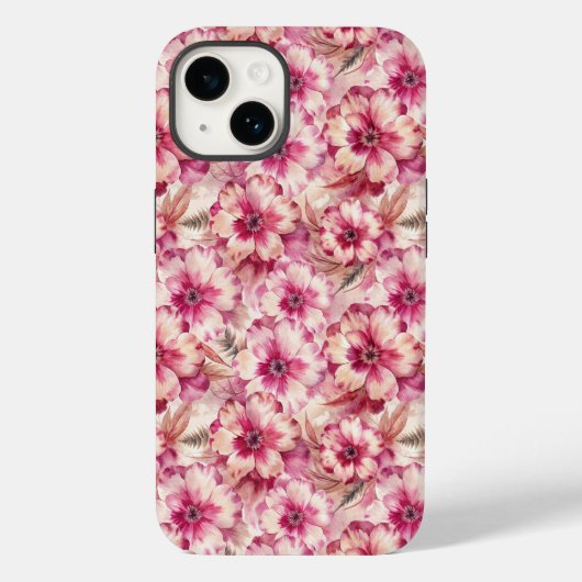 Pink Tie Dye Floral Case-Mate iPhone Case (Achterkant)