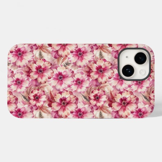 Pink Tie Dye Floral Case-Mate iPhone Case (Achterkant (horizontaal))