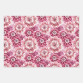Pink Tie Dye Floral Inpakpapier Vel (Voorkant 3)