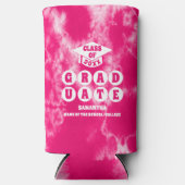 Pink Tie Dye Graduation Party Seltzer Blikjeskoeler (Voorkant)