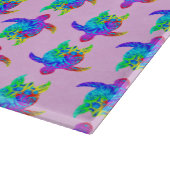 Pink Tie Dye Island Tribal Turtles Snijplank (Hoek)