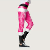 Pink Tie Dye Santa Claus Kostuum Kerstmis Leggings (Rechts)