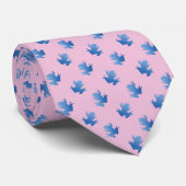 Pink Ties For Men Blue Tree Frogs Stropdas (Opgerold)