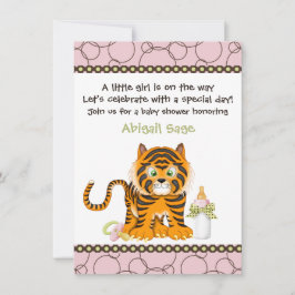 Pink Tiger Baby shower voor meisjes Kaart