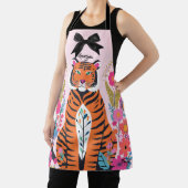 Pink Tiger Floral Bow Aesthetic Chic Artistic Schort (Insitu)