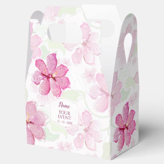 Pink Tiger Lily Clematis gepersonaliseerd Bedankdoosjes (Geopend)