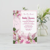 Pink Tiger Lily Pearls Spring Vrijgezellenfeest Kaart (Staand voorkant)