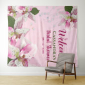 Pink Tiger Lily Pearls Spring Vrijgezellenfeest Ta Wandkleed (In Situ (horizontaal))