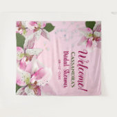 Pink Tiger Lily Pearls Spring Vrijgezellenfeest Ta Wandkleed (Voorkant (horizontaal))