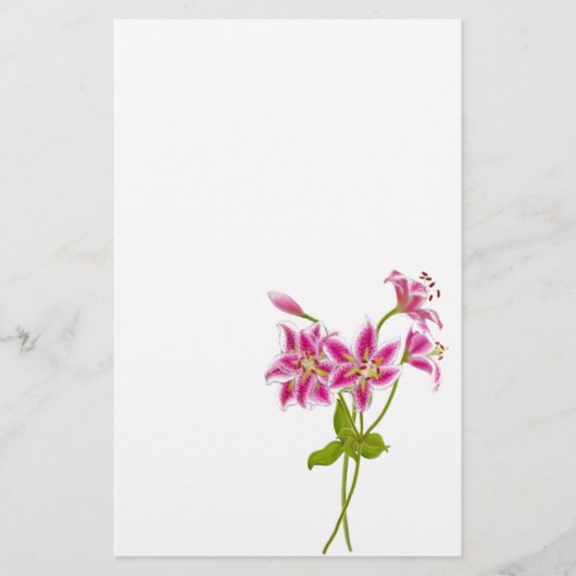 Pink Tiger Lily Stationery Briefpapier (Voorkant)