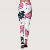Pink Tiger Tropical: handgetekend. Leggings (Achterkant)