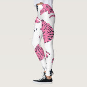 Pink Tiger Tropical: handgetekend. Leggings (Links)