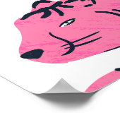 Pink Tiger Tropical: handgetekend. Poster (Hoek)