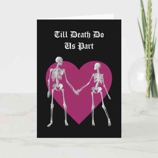 Pink Till Death Do Us Part Valentine's Day Card Bedankkaart (Voorkant)