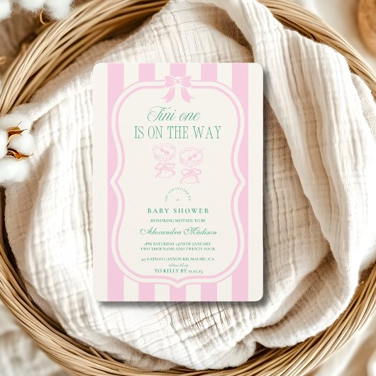 Pink Tini One is onderweg naar het Baby shower Kaart