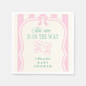 Pink Tini One is onderweg naar het Baby shower Servet (Voorkant)