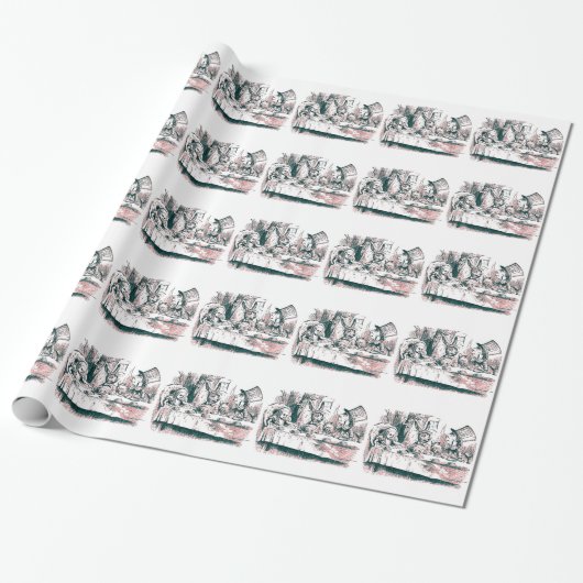 Pink Tint Mad Tea Cadeaupapier (Uitgerold)