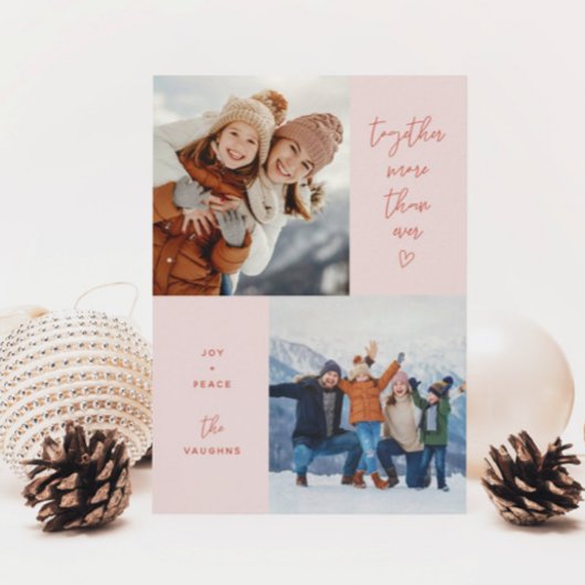 Pink Together More Than Ever 2-Photo Feestdagenkaart