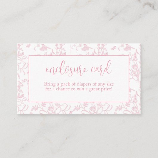 Pink Toile De Joy Chinoiserie Informatiekaartje (Voorkant)