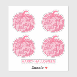 Pink Toile Pumpkins Sticker