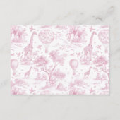 Pink Toile Safari Animal Books For Baby Informatiekaartje (Achterkant)
