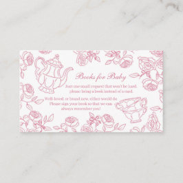 Pink Toile Tea Party Books for Baby Informatiekaartje