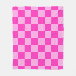 Pink Tones Checkered Square Seamless Pattern Throw Fleece Deken