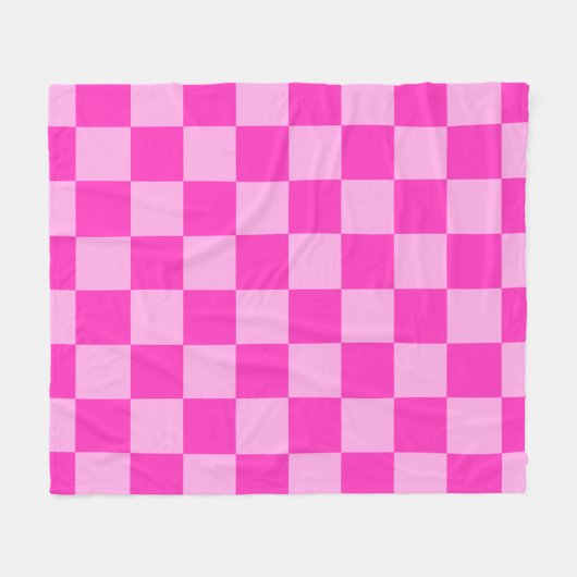 Pink Tones Checkered Square Seamless Pattern Throw Fleece Deken (Voorkant (Horizontaal))