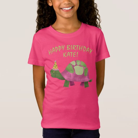 Pink Tortoise Birthday Shirt | Verjaardag van Turt (Voorkant)