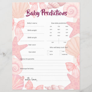 Pink tot ziens baby shower voorspellingen flyer