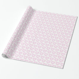 Pink Tourmaline gemstone hartlijnpatroon Cadeaupapier