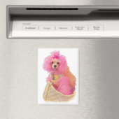 pink toy poodle magnet, pink poodle, refrigerator magneet (Insitu (Vaatwasser))