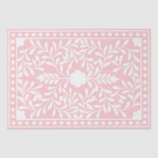 Pink Traditional Bone Inlay Decoupage Paper Tissuepapier (Voorkant)